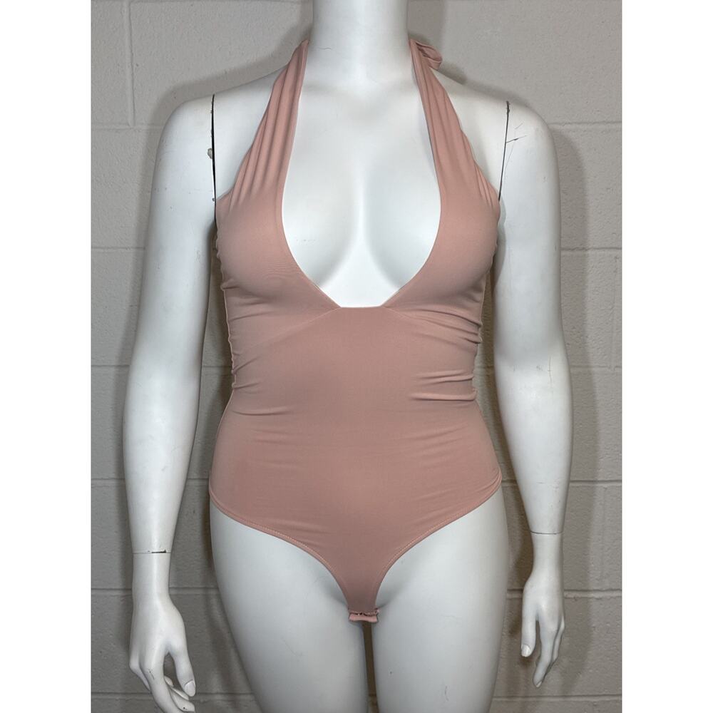 REORIA Women’s Bodysuit Halter Top Pink Size S